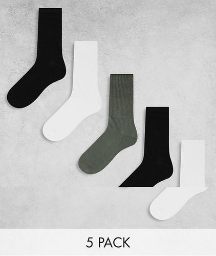 Lot de 5 paires de chaussettes de sport - Noir/gris/ - Weekday - Modalova