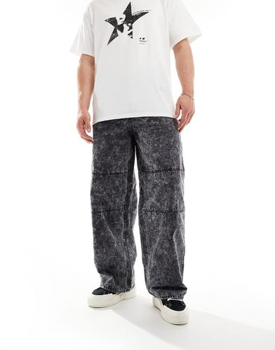 Micha - Pantalon workwear avec coutures visibles - délavé - Weekday - Modalova
