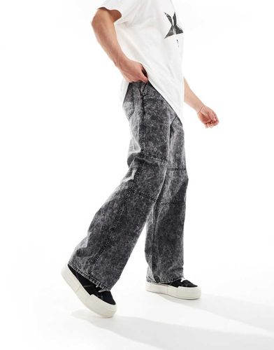 Micha - Pantalon workwear avec coutures visibles - délavé - Weekday - Modalova