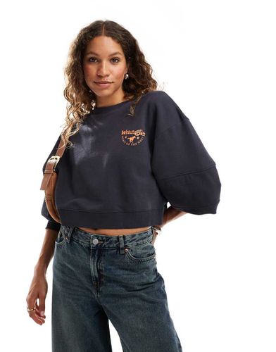 Sweat avec logo et détail sur la manche - délavé - Wrangler - Modalova