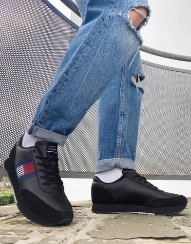 Baskets de course en cuir à logo drapeau - Tommy Hilfiger - Modalova