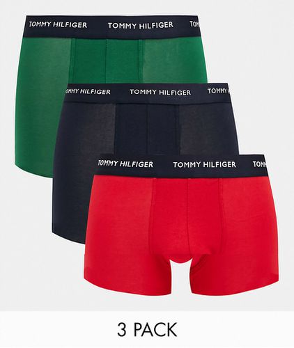 Lot de 3 boxers avec logo à la taille - Noir/vert/rouge - Tommy Hilfiger - Modalova