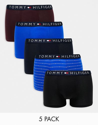 Lot de 5 boxers à taille griffée bleu marine - Tommy Hilfiger - Modalova