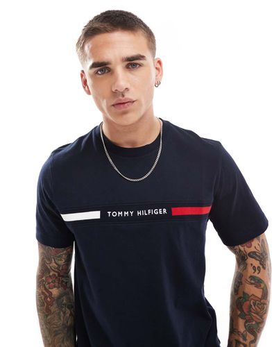 T-shirt avec logo drapeau linéaire - Tommy Hilfiger - Modalova