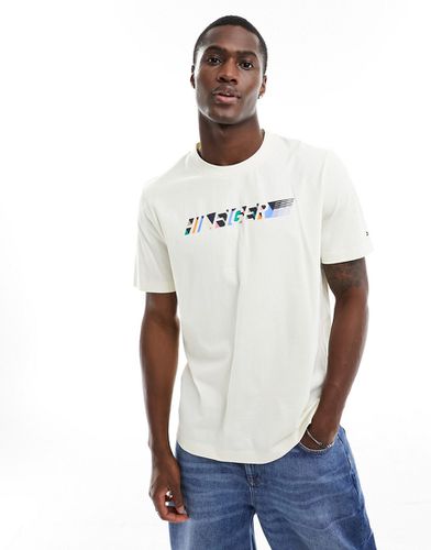 T-shirt avec logo multicolore - Crème - Tommy Hilfiger - Modalova