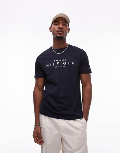 T-shirt ras de cou à logo - marine - Tommy Hilfiger - Modalova