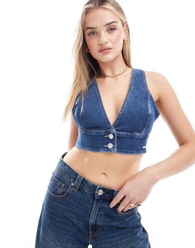 Crop top style veston en jean - Tommy Jeans - Modalova