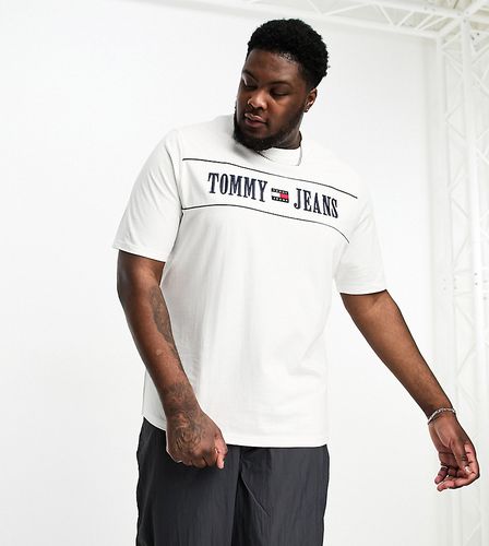 Big & Tall - T-shirt avec logo et bandes - Tommy Jeans - Modalova