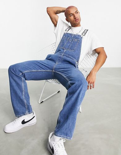 Salopette en jean ample style charpentier - Délavage moyen - Tommy Jeans - Modalova