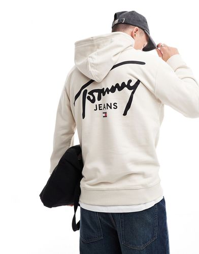 Sweat à capuche avec logo signature au dos - cassé - Tommy Jeans - Modalova