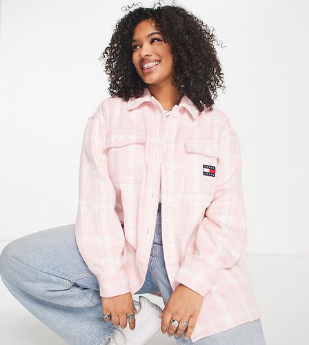 Plus - Chemise à carreaux - Rose - Tommy Jeans - Modalova