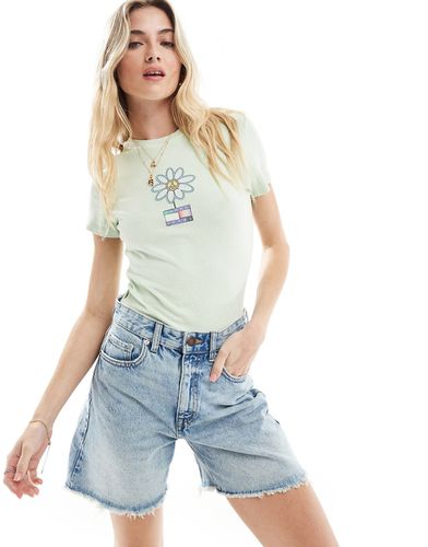 T-shirt ajusté motif Flower Power - Tommy Jeans - Modalova