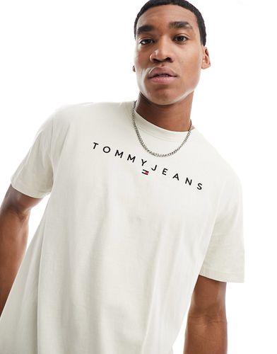 T-shirt classique à logo linéaire - Beige - Tommy Jeans - Modalova