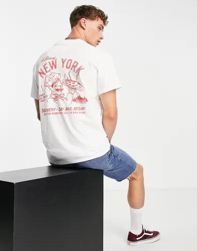 T-shirt en coton à imprimé livraison de pizza et motif au dos - - WHITE - Tommy Jeans - Modalova