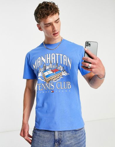 T-shirt en coton à imprimé Manhattan Tennis Club - - MBLUE - Tommy Jeans - Modalova