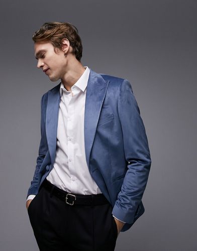 Blazer cintré en velours à boutonnage simple - Topman - Modalova