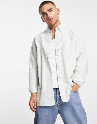 Chemise Oxford à rayures - Sauge et blanc - Topman - Modalova