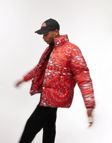 Doudoune à imprimé cachemire sur l'ensemble - Rouge - Topman - Modalova