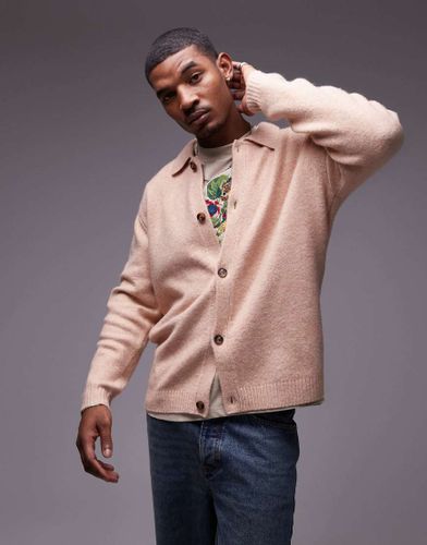 Gilet boutonn en maille - cru - Topman - Modalova