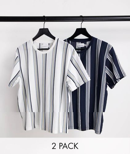 Lot de 2 t-shirts classiques à rayures - Topman - Modalova