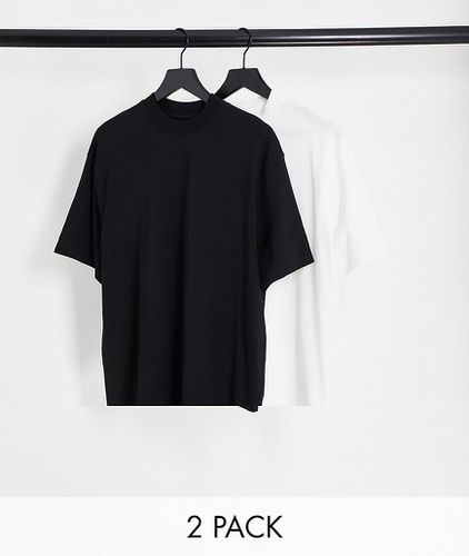 Lot de 2 t-shirts oversize - Blanc et noir - Topman - Modalova