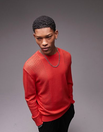 Pull en maille pointelle - Topman - Modalova