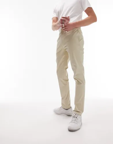 Pantalon chino slim habillé - Taupe - Topman - Modalova