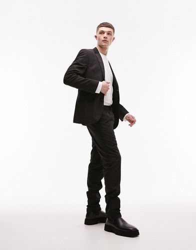 Pantalon de costume slim à taille élastique - Noir - Topman - Modalova