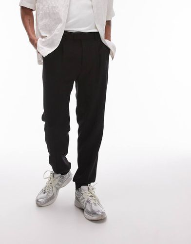 Pantalon habillé texturé coupe fuselée - Topman - Modalova