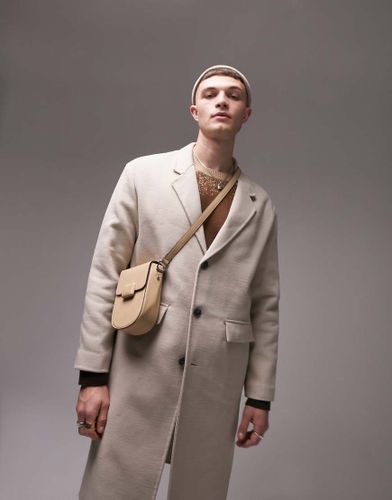 Pardessus décontracté imitation laine - Taupe - Topman - Modalova