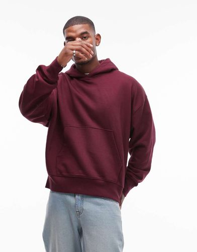 Premium - Sweat à capuche décontracté épais - Bordeaux - Topman - Modalova