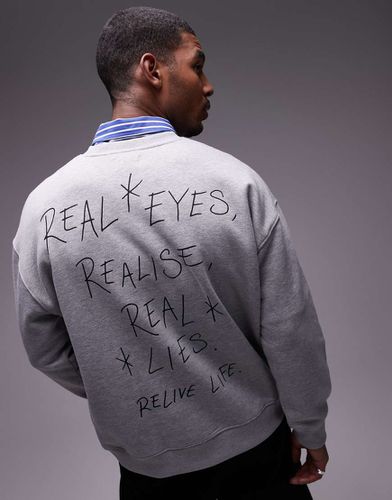 Sweat oversize à imprimé Real Lies - chiné - Topman - Modalova