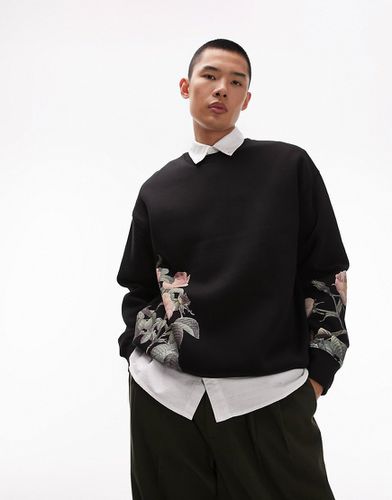 Sweat oversize avec imprimé fleuri sur l'ensemble - Topman - Modalova