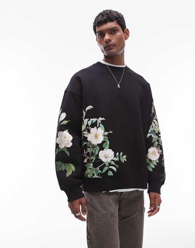 Sweat oversize avec imprimé fleuri sur l'ensemble - Topman - Modalova