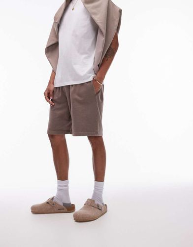 Short oversize en jersey - délavé - Topman - Modalova