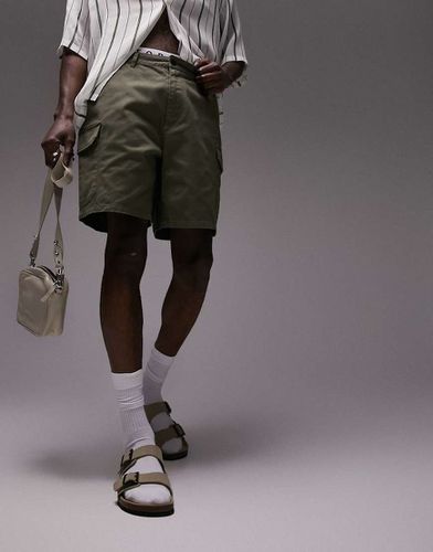 Short cargo ajusté - Kaki - Topman - Modalova