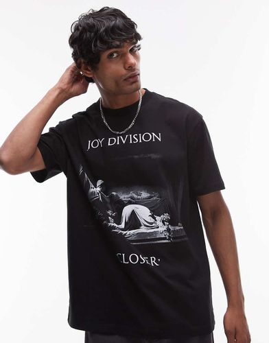 T-shirt oversize de qualité supérieure avec imprimé Joy Division à l'avant et au dos - Topman - Modalova