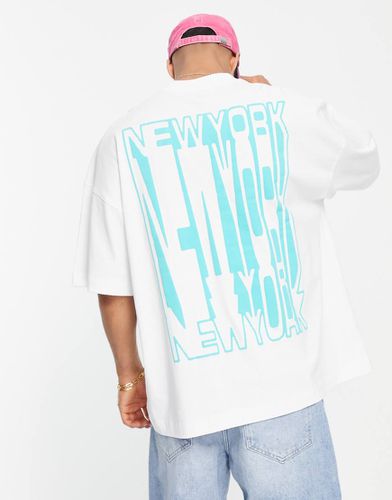 T-shirt ultra oversize avec imprimé New York étiré en relief devant et au dos - Topman - Modalova