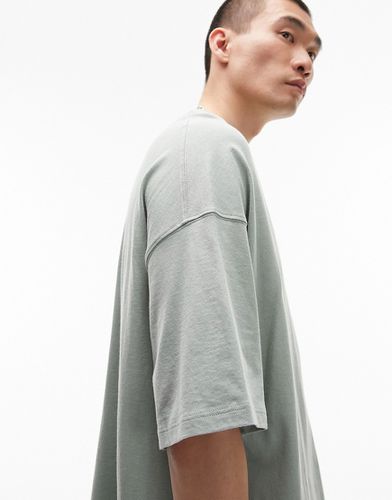 T-shirt ultra oversize - Sauge - Topman - Modalova