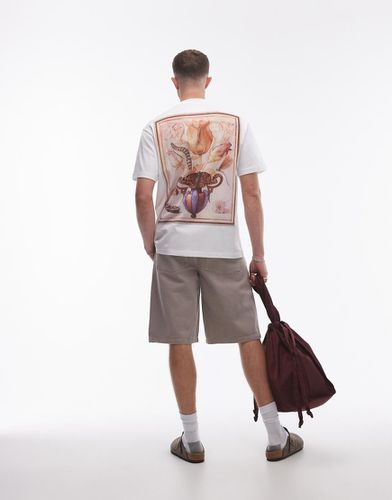 X Ashmolean - T-shirt oversize de qualité supérieure avec imprimé tulipe et papillon - Topman - Modalova