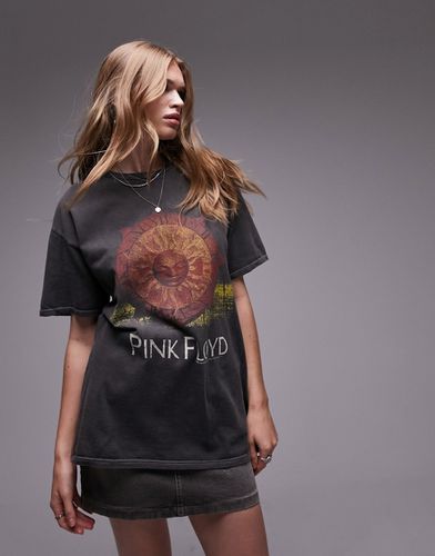 T-shirt oversize avec imprimé Pink Floyd sous licence - Anthracite - Topshop - Modalova