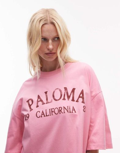 T-shirt oversize en jersey  imprim graphique Paloma - Topshop - Modalova