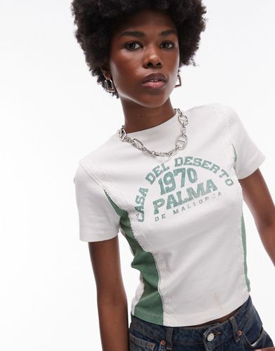 T-shirt à empiècements en dentelle et imprimé Palma - Topshop - Modalova