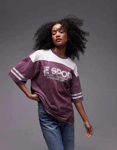 T-shirt d'ensemble oversize à imprimé Le Sport - Bordeaux - Topshop - Modalova