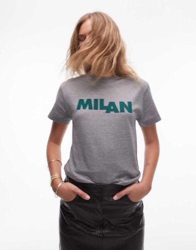 T-shirt slim à imprimé Milan - chiné - Topshop - Modalova