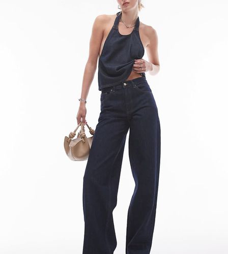 Tall - Jean taille basse avec sangle à l'arrière - Indigo brut - Topshop - Modalova