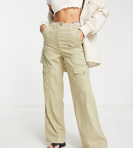 Pantalon cargo d'ensemble à taille haute avec poches fonctionnelles - Sauge - Topshop Tall - Modalova