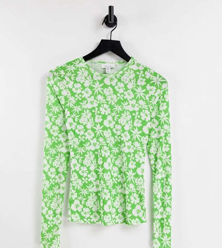 Top en tulle à fleurs - Topshop Tall - Modalova