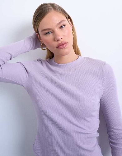 Top ctel  manches longues et ourlet arrondi - Lilas - Topshop - Modalova