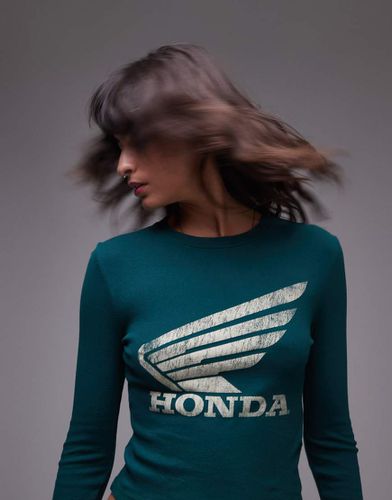 Top à manches longues avec imprimé Honda sous licence - Topshop - Modalova